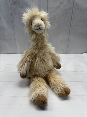 Jellycat NWT Luis The Llama Retired Vintage Beige 18” Fluffy Stuffed Animal Toy